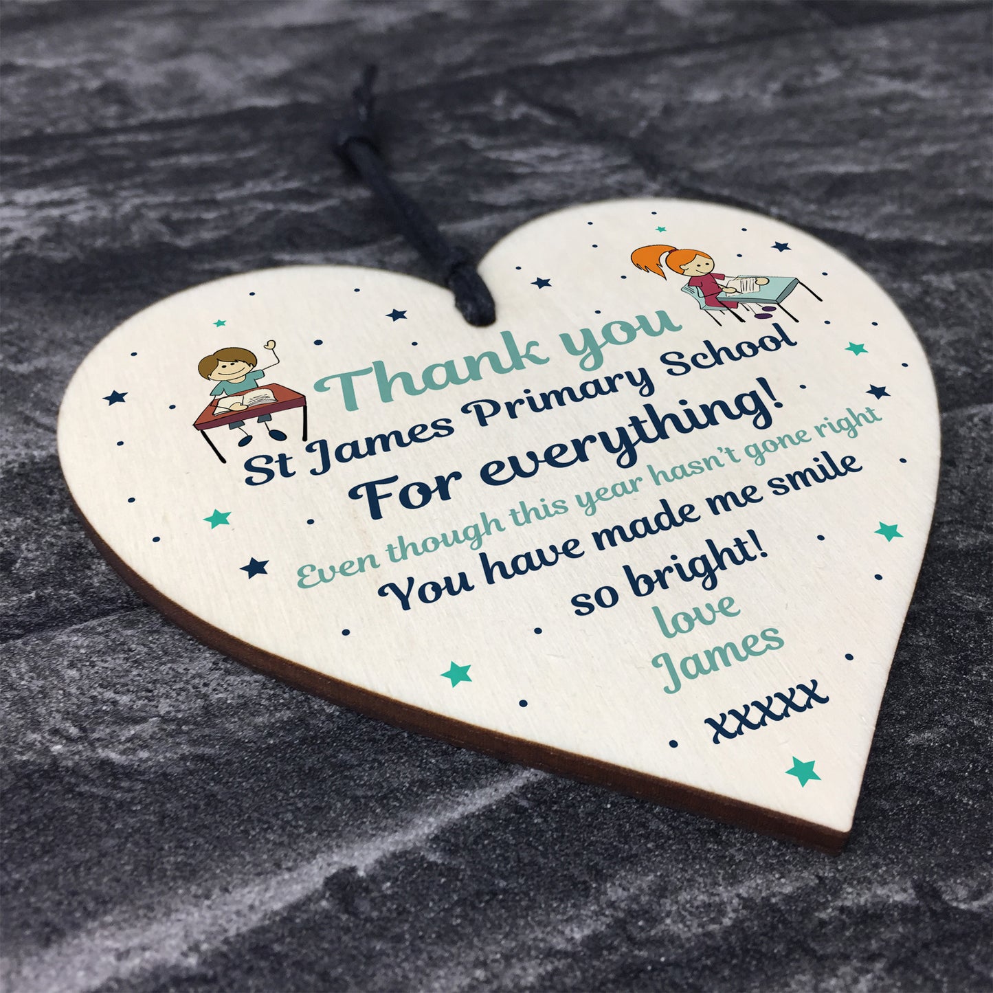 School Thank You Gifts Wood Heart Gift For Teacher Assistant