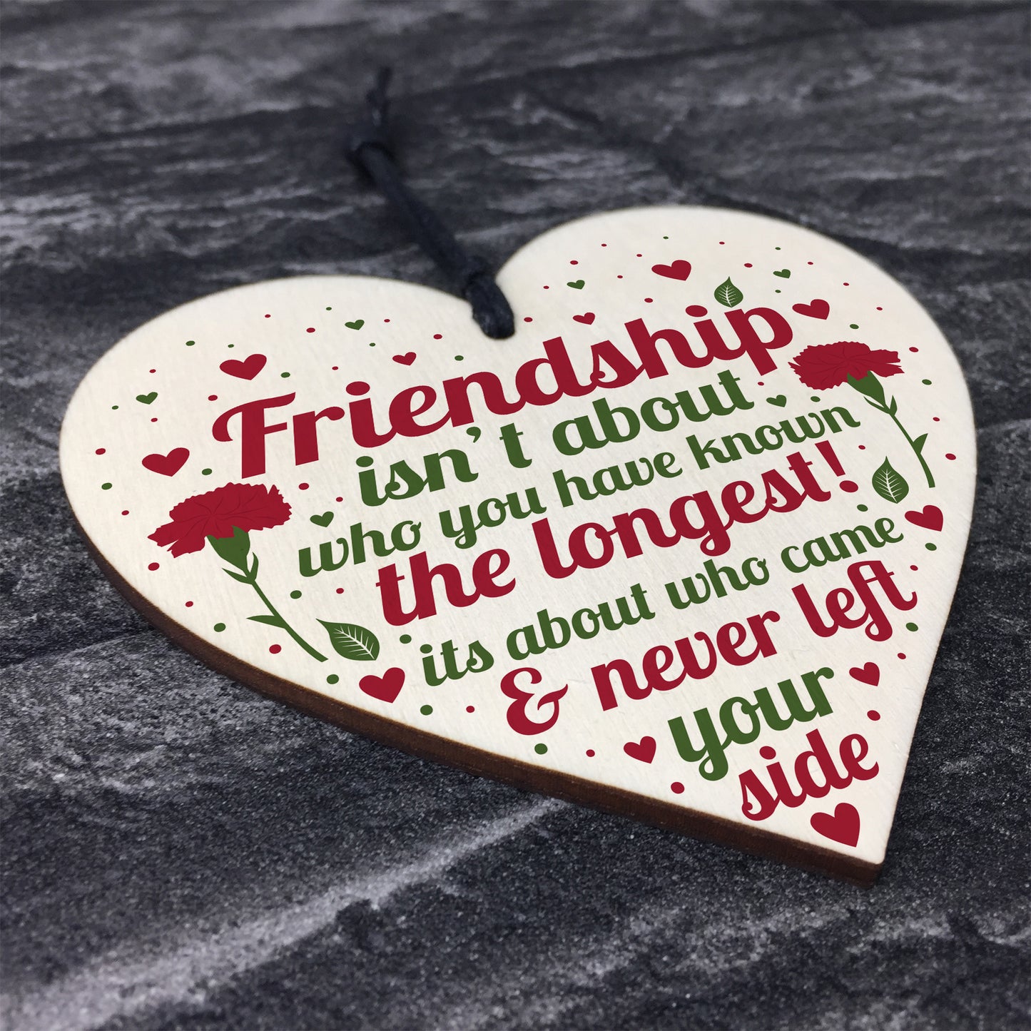 FRIENDSHIP Birthday Christmas Gift Wooden Heart Best Friend Gift