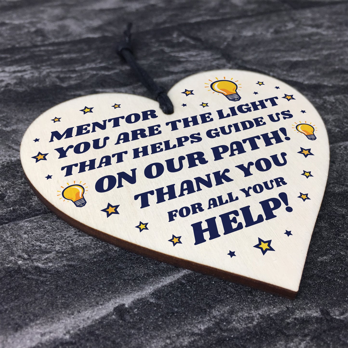 Thank You MENTOR Gift Heart Hanging Sign Friend Teacher Gift