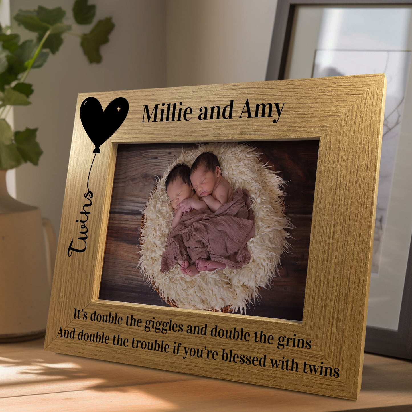 Personalised TWINS Photo Frame New Baby Gift Baby Shower Gift