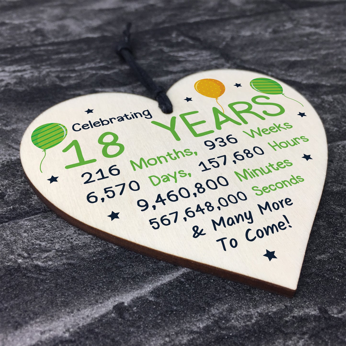 18th Birthday Novelty Wooden Heart Gift For Son Daughter Brother