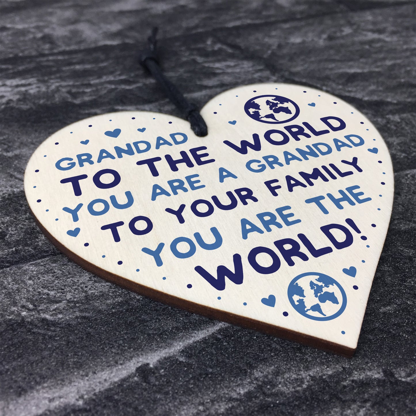 Fathers Day Gifts For Grandad Dad Wood Heart Birthday Gift