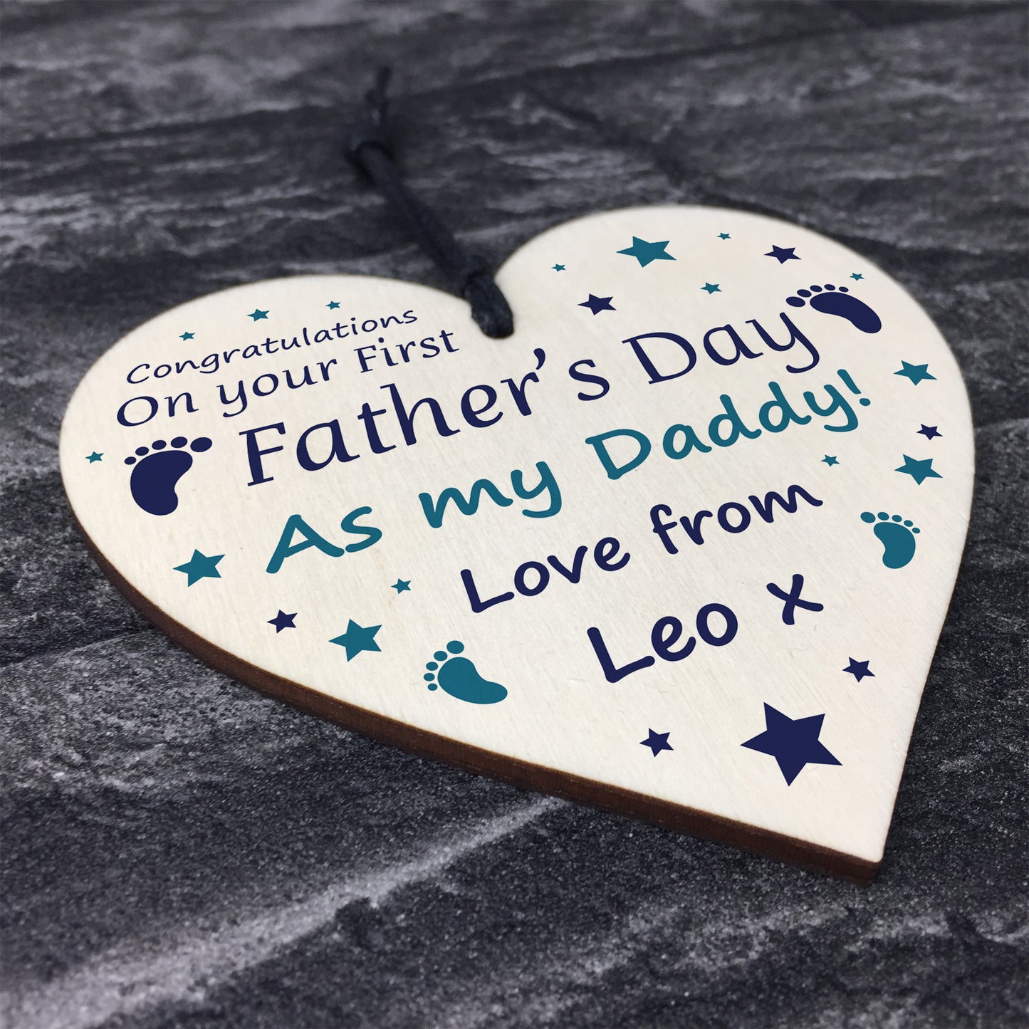 Fathers Day Gift For Daddy Personalised Wood Heart Daddy Gift