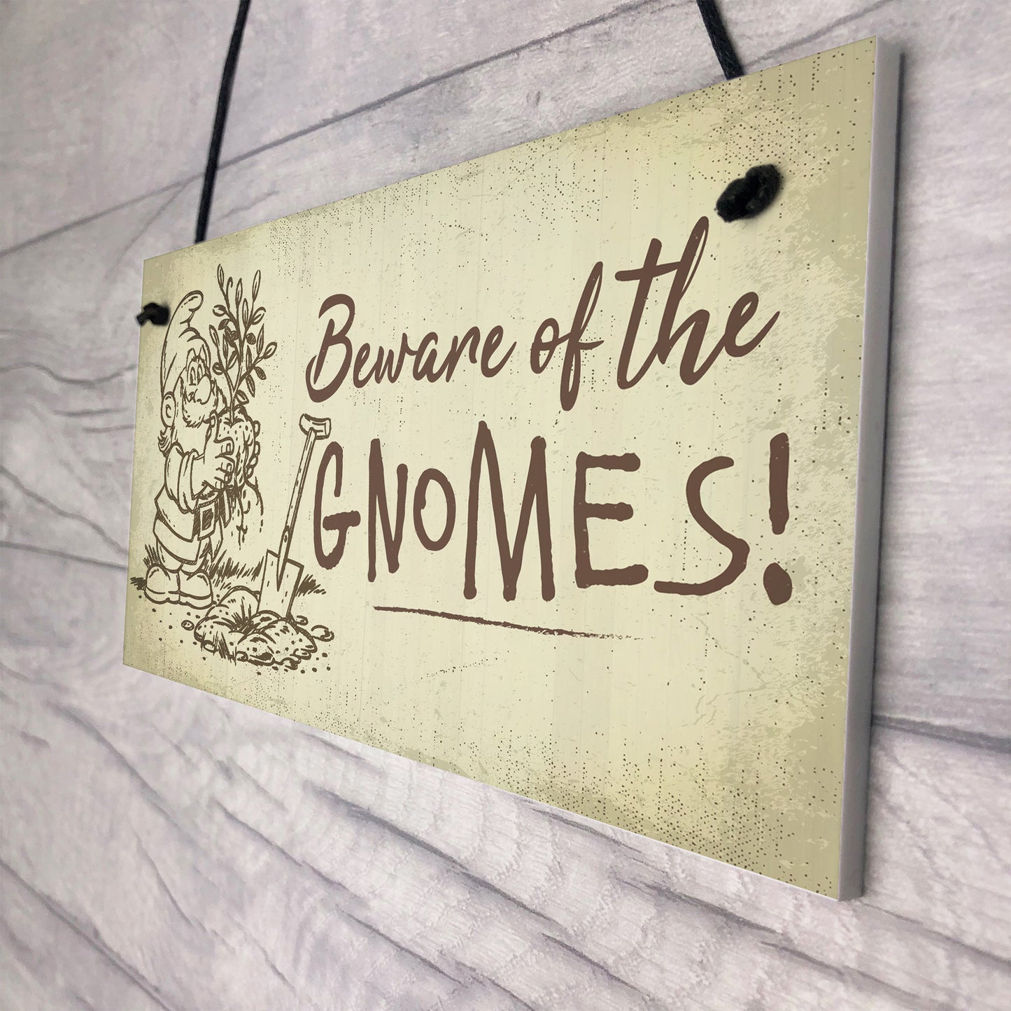 Beware Of The Gnomes Funny Garden Sign House Door Wall Plaque