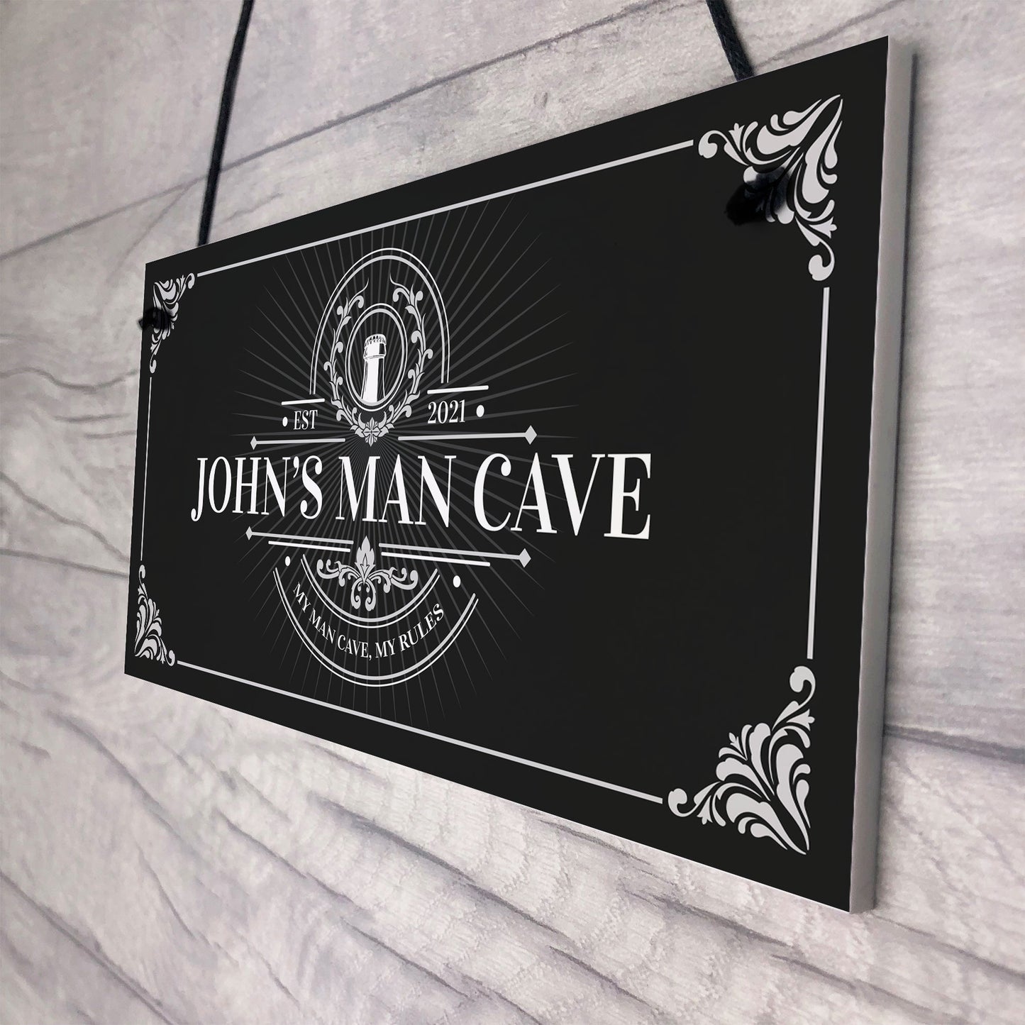 Man Cave Personalised Sign Gift For Him Home Decor Hanging Sign