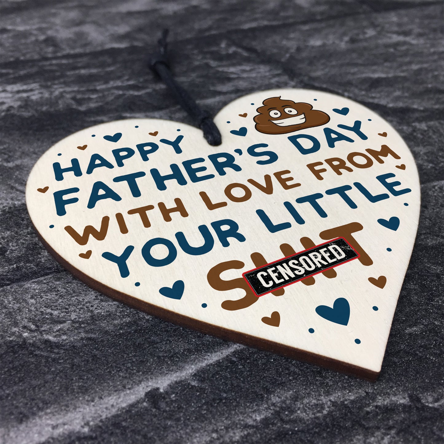 Funny Fathers Day Gift For Dad Daddy Step Dad Wooden Heart