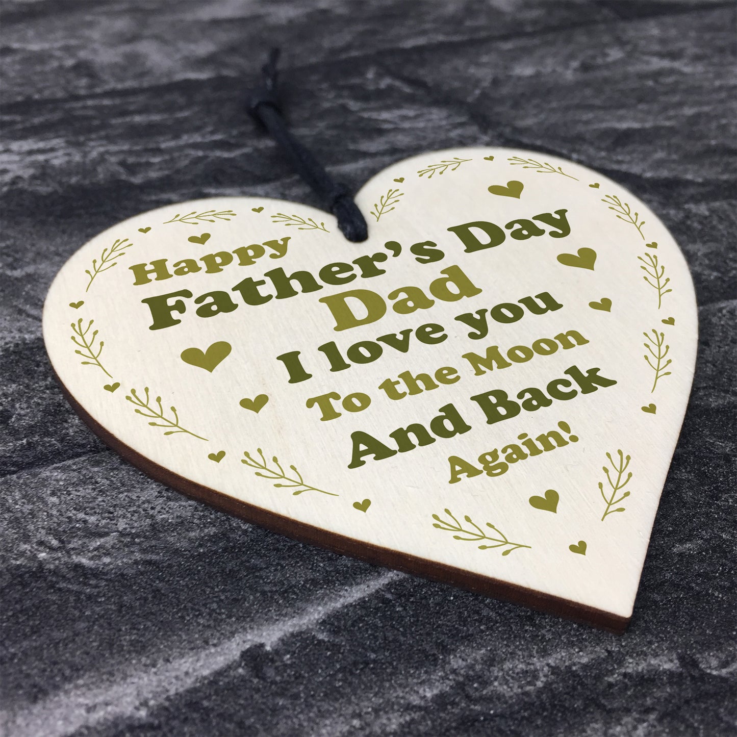 Fathers Day Gifts Wood Heart Hanging Gift For Dad From Daughter