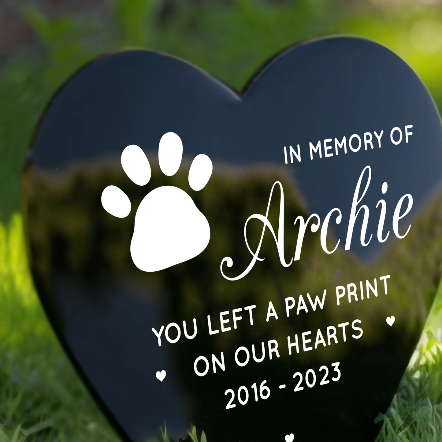 Personalised In Memory Of Pet Dog Cat Left A Paw Print Memorial