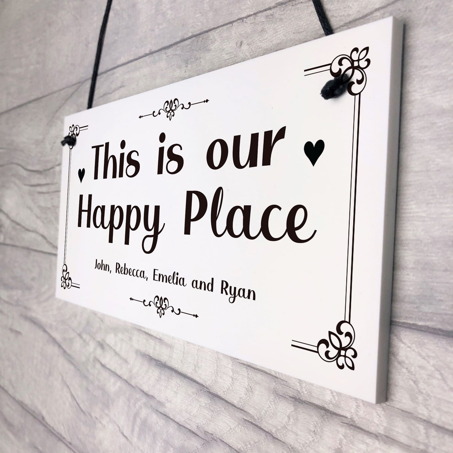 Our Happy Place Personalised Home Gift For Family New Home Gift