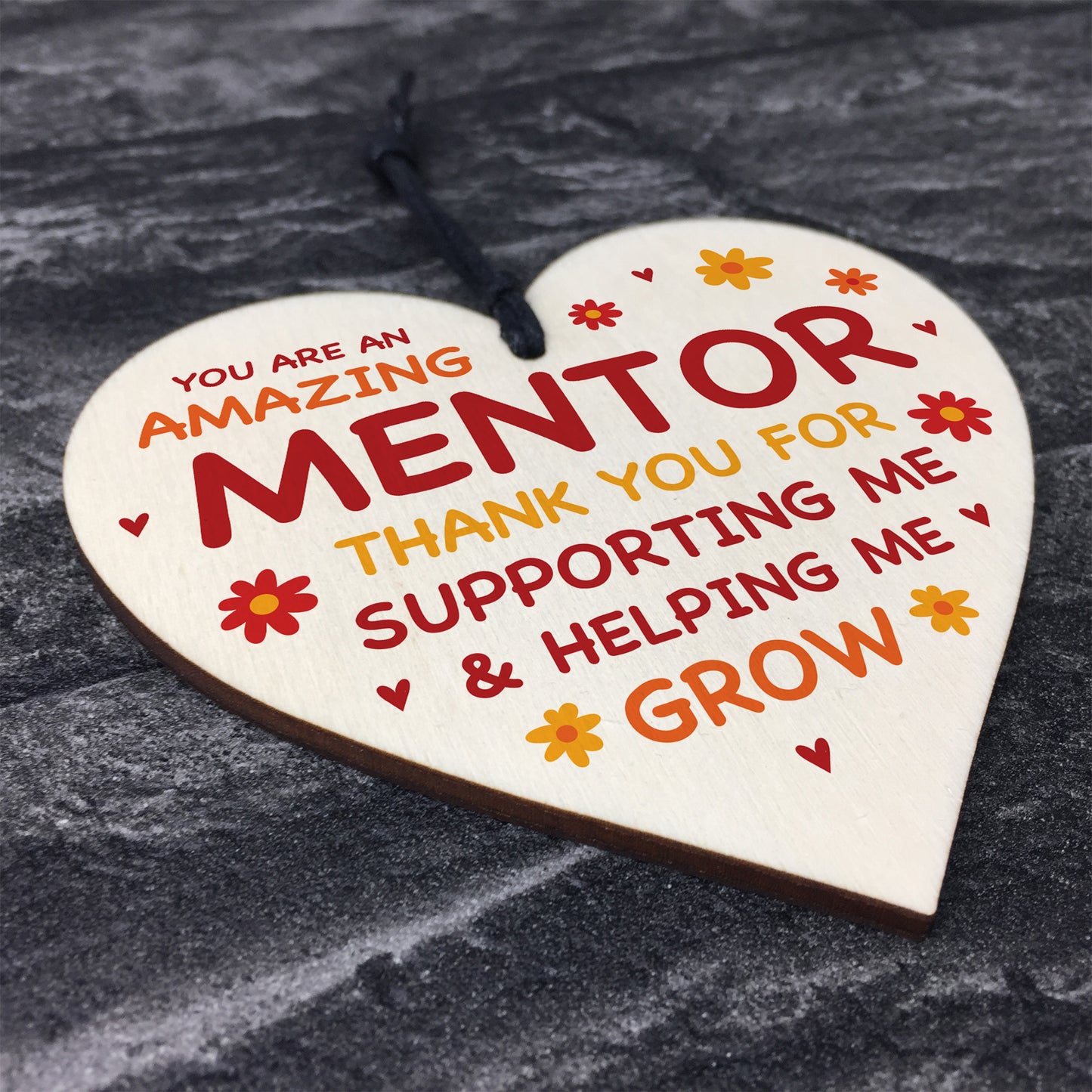 MENTOR Gift Hanging Wood Heart Thank You Teacher Mentor Gift