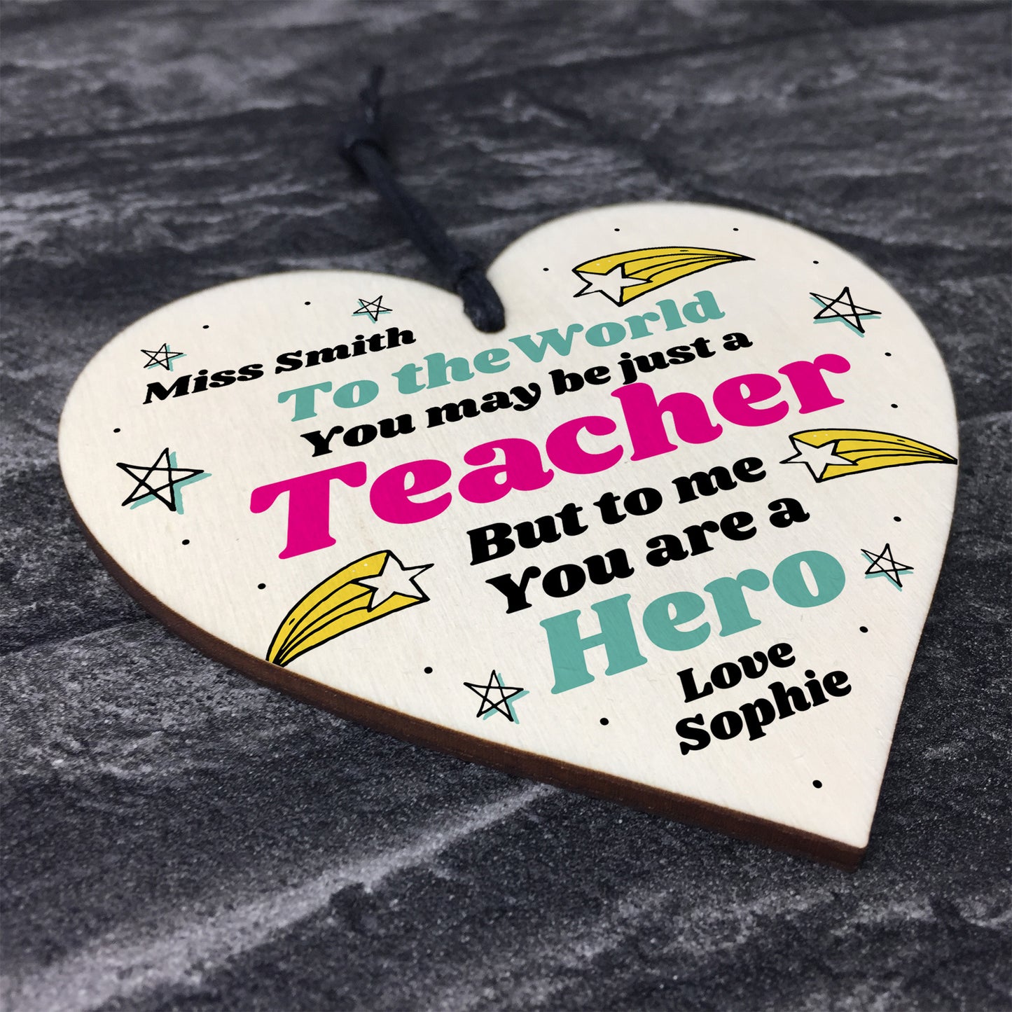 Thank You Gift For Teacher Friendship Gift Personalised Heart