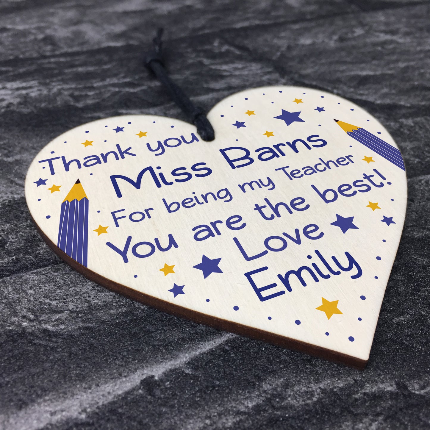 PERSONALISED Thank You Teacher Gifts Wooden Heart Leaving Gift