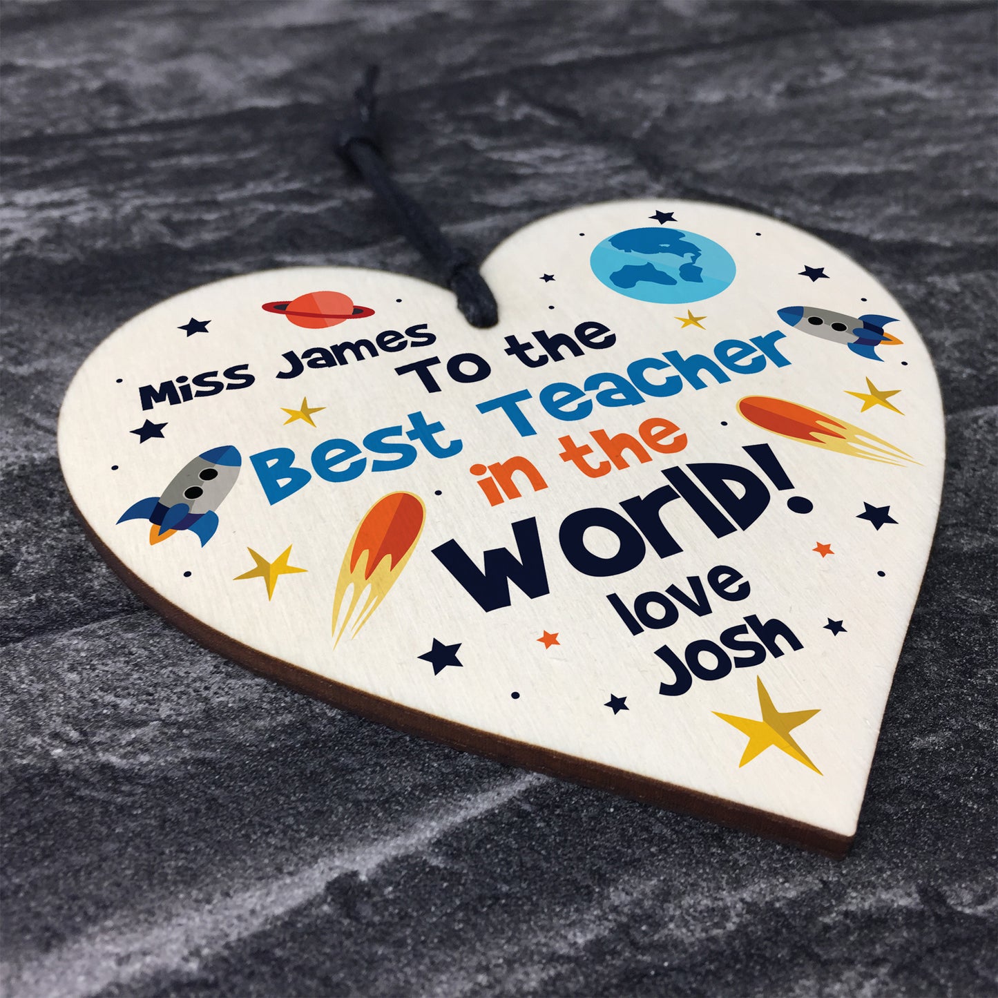 PERSONALISED Best Teacher Wooden Heart Leaving Gifts