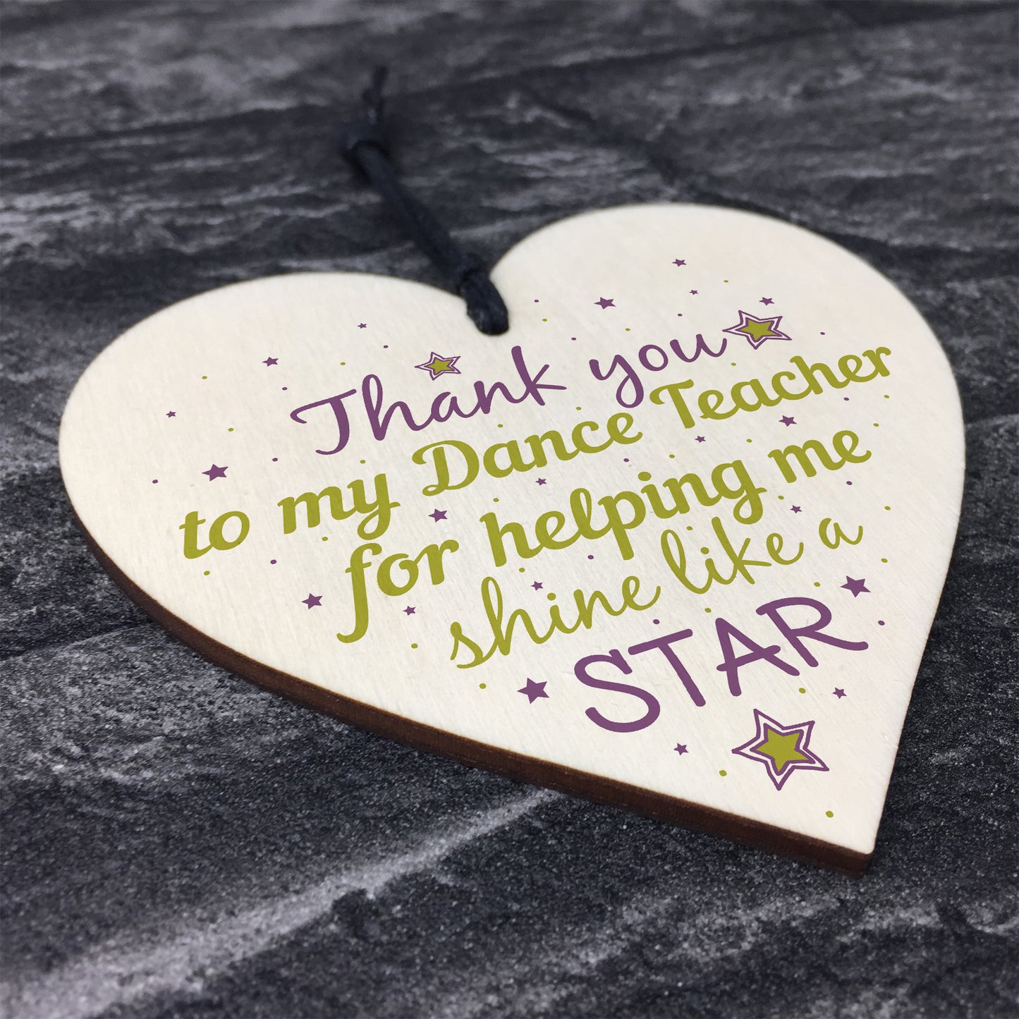 Thank You Dance Teacher Wood Heart Sign Goodbye Friendship Gift