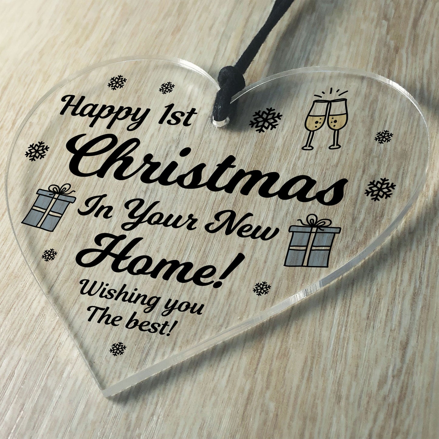 1st Christmas New Home Hanging Heart Christmas Tree Decoration