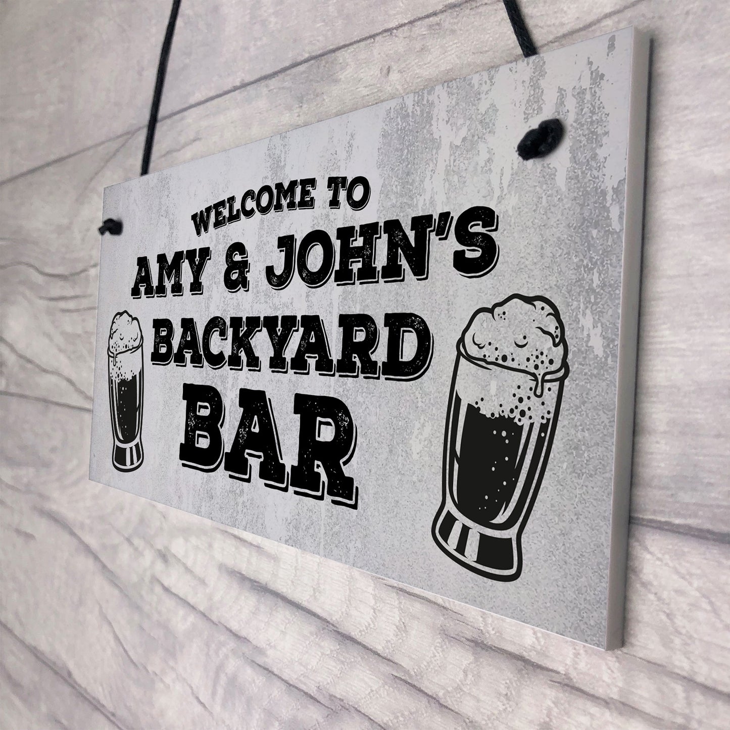 Backyard Bar Personalised Sign Novelty Home Bar Garden Sign