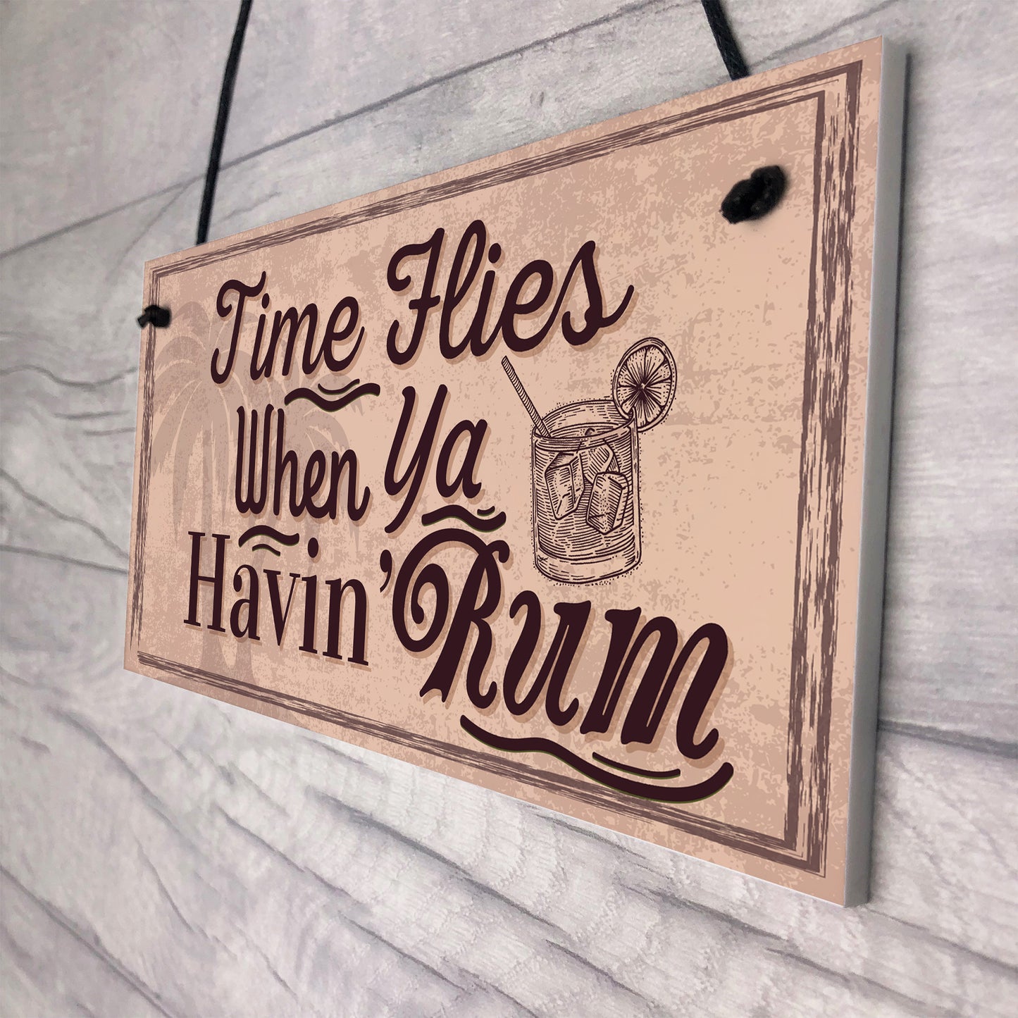 Havin Rum Hanging Sign Funny Alcohol Bar Pub Man Cave Garden