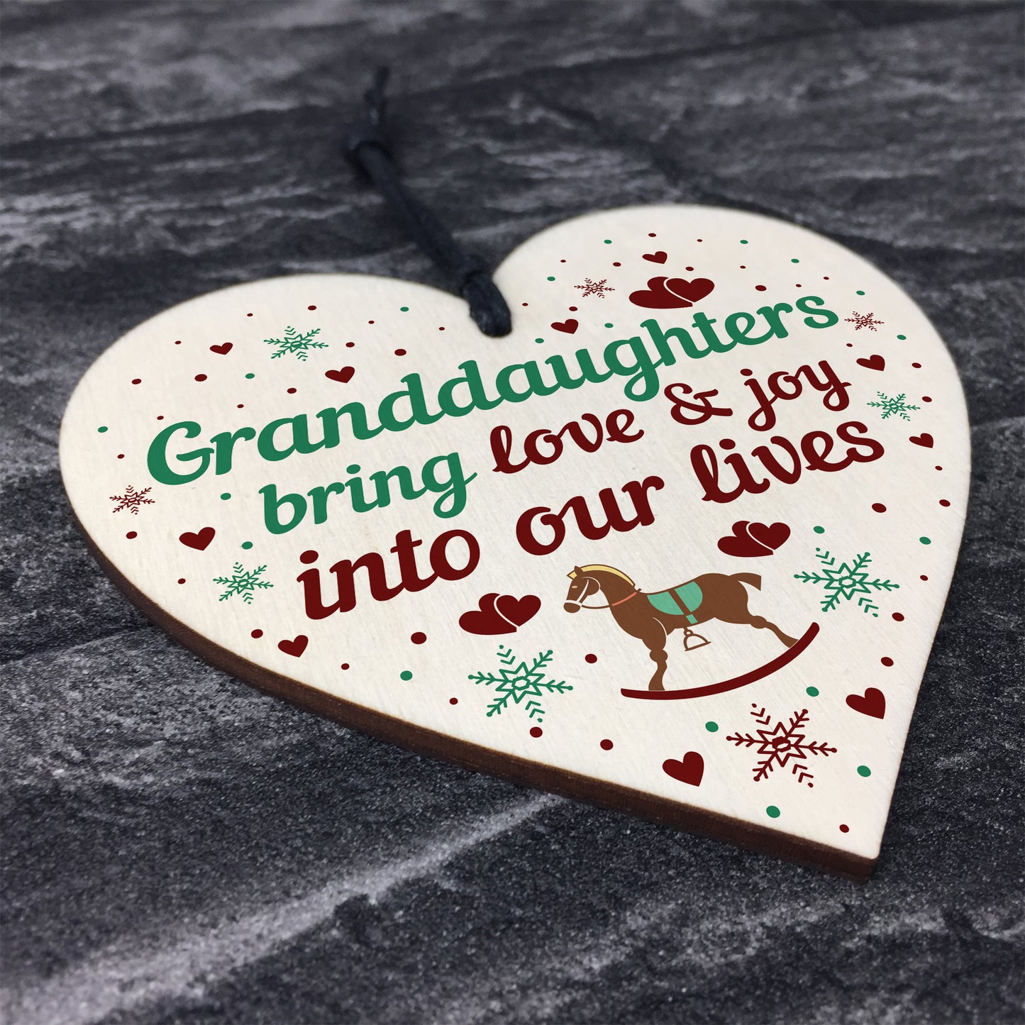 Granddaughter Bauble Heart Birthday Christmas Nan Grandad Plaque