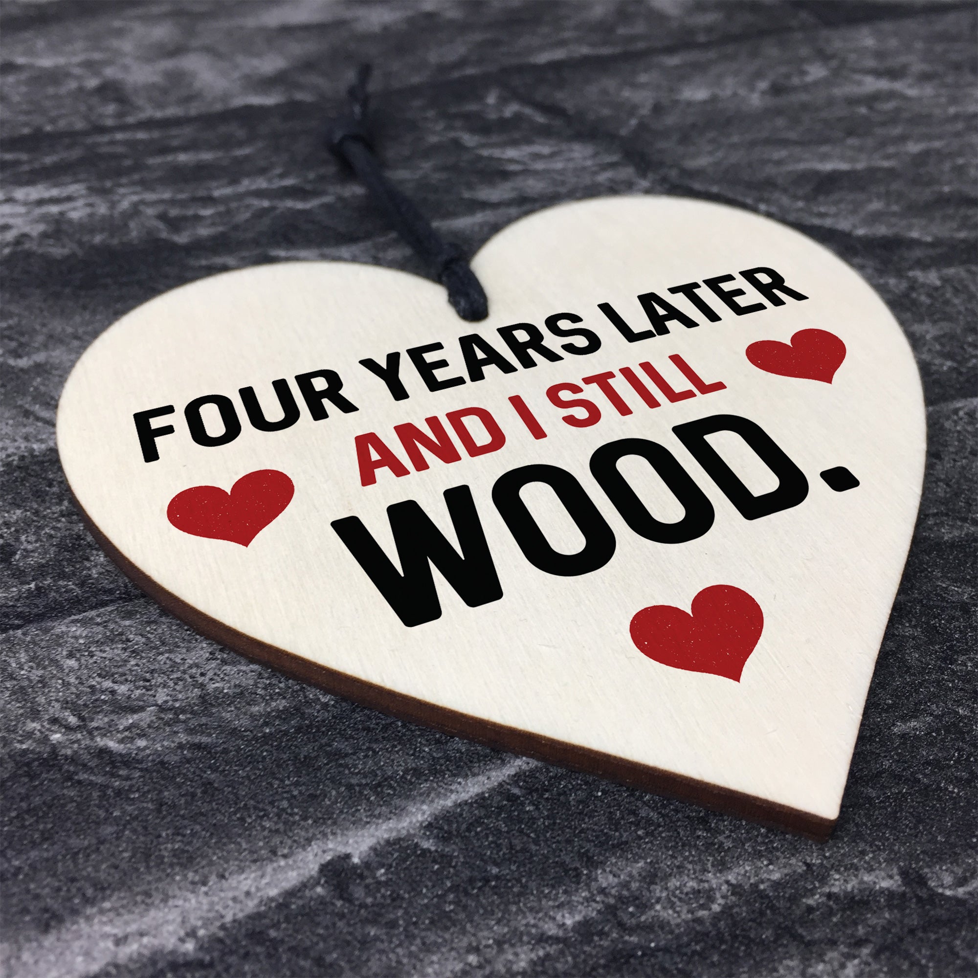 4 Year, 4th Anniversary Gift Texture Numbers Countdown Tree 4 Year LTC-1433  Personalized Gift for Couple, Husband or Wife