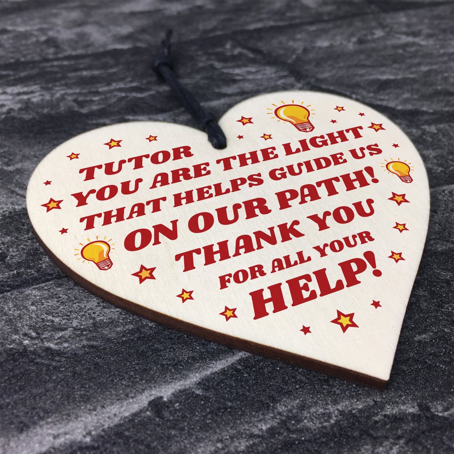 Handmade Thank You Tutor Gift Heart Hanging Sign Teacher Gifts