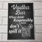 Vodka Bar Hanging Plaque Alcohol Party Birthday Gift Garden Pub