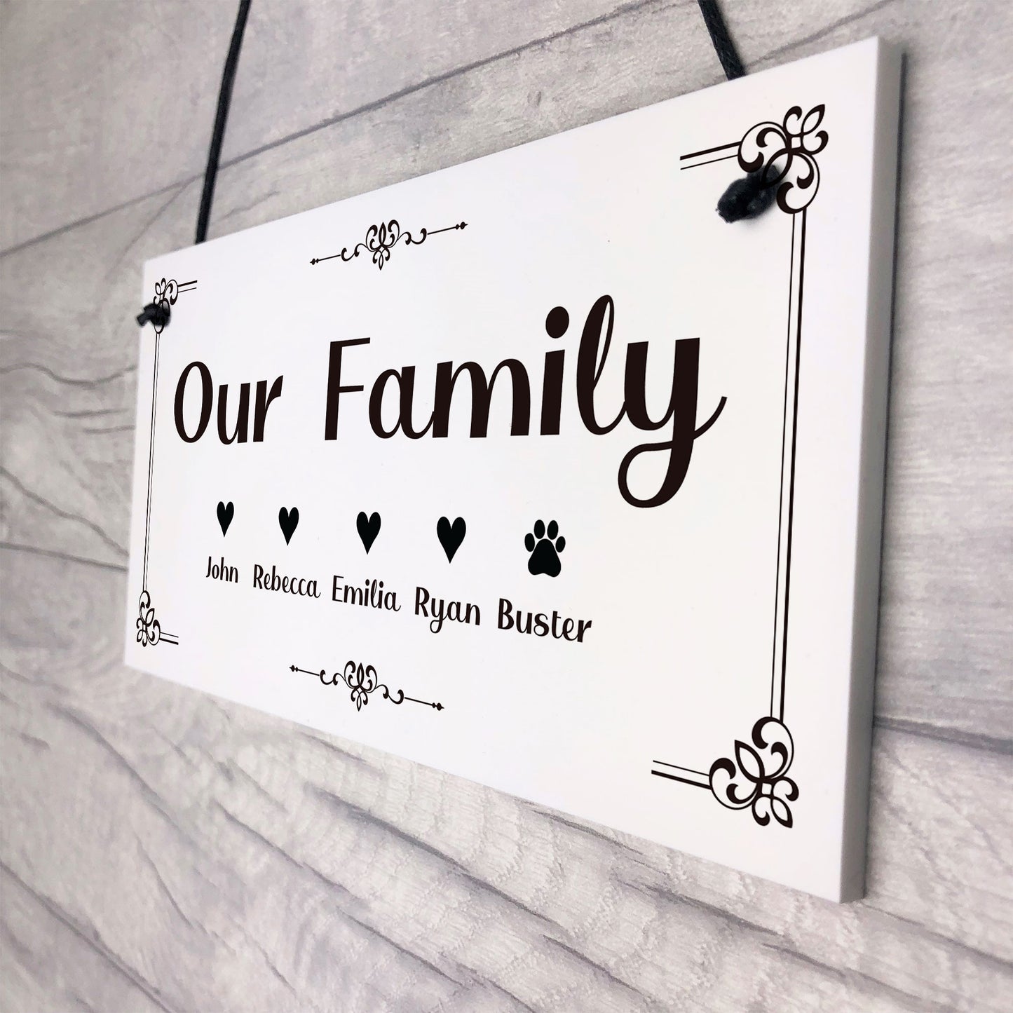 Our Family Sign PERSONALISED Home Decor Gift For New Home