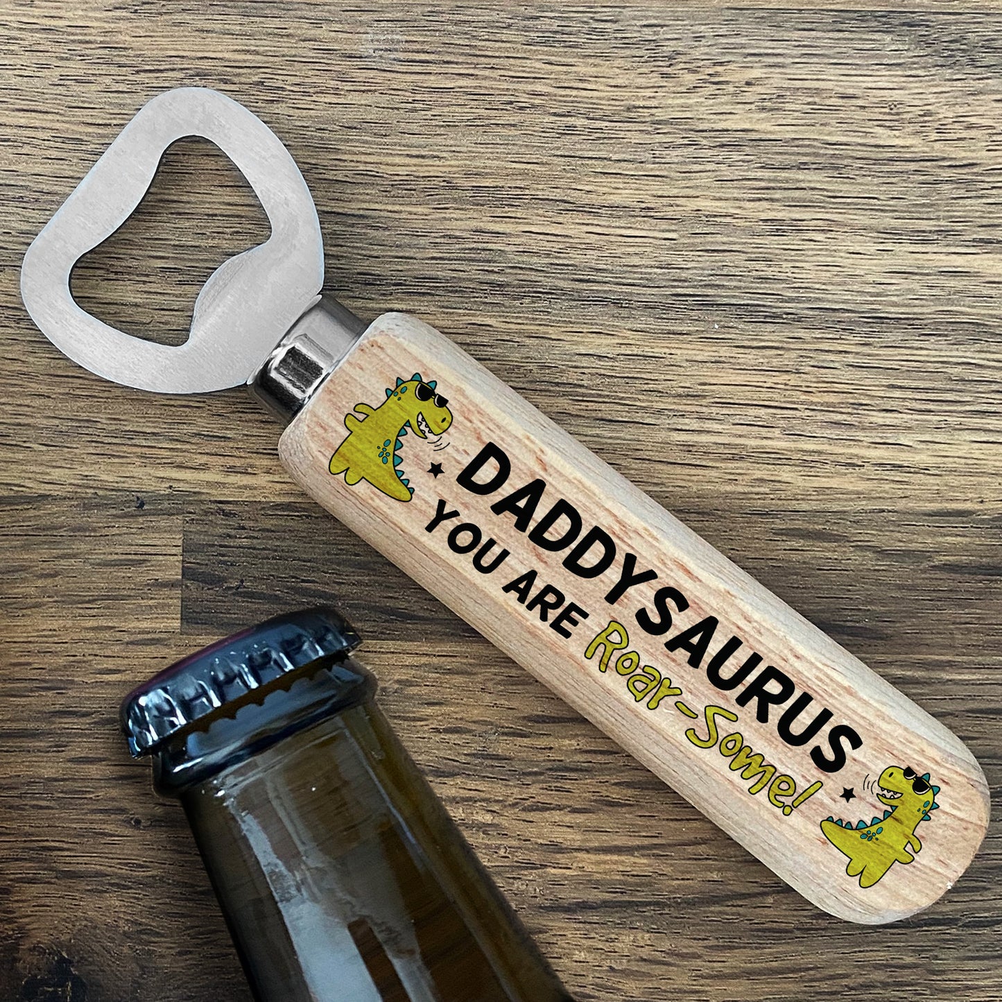 Fathers Day Gifts for Daddy ROARSOME Beer Bottle Opener Cute