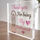Thank You For Being My Bridesmaid Gift Acrylic Block Wedding Day