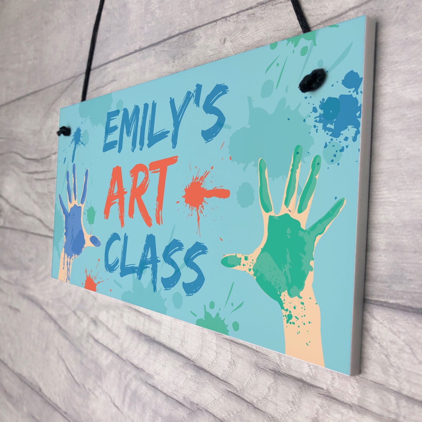 Personalised Art Classroom Sign Playroom School Hanging Plaque