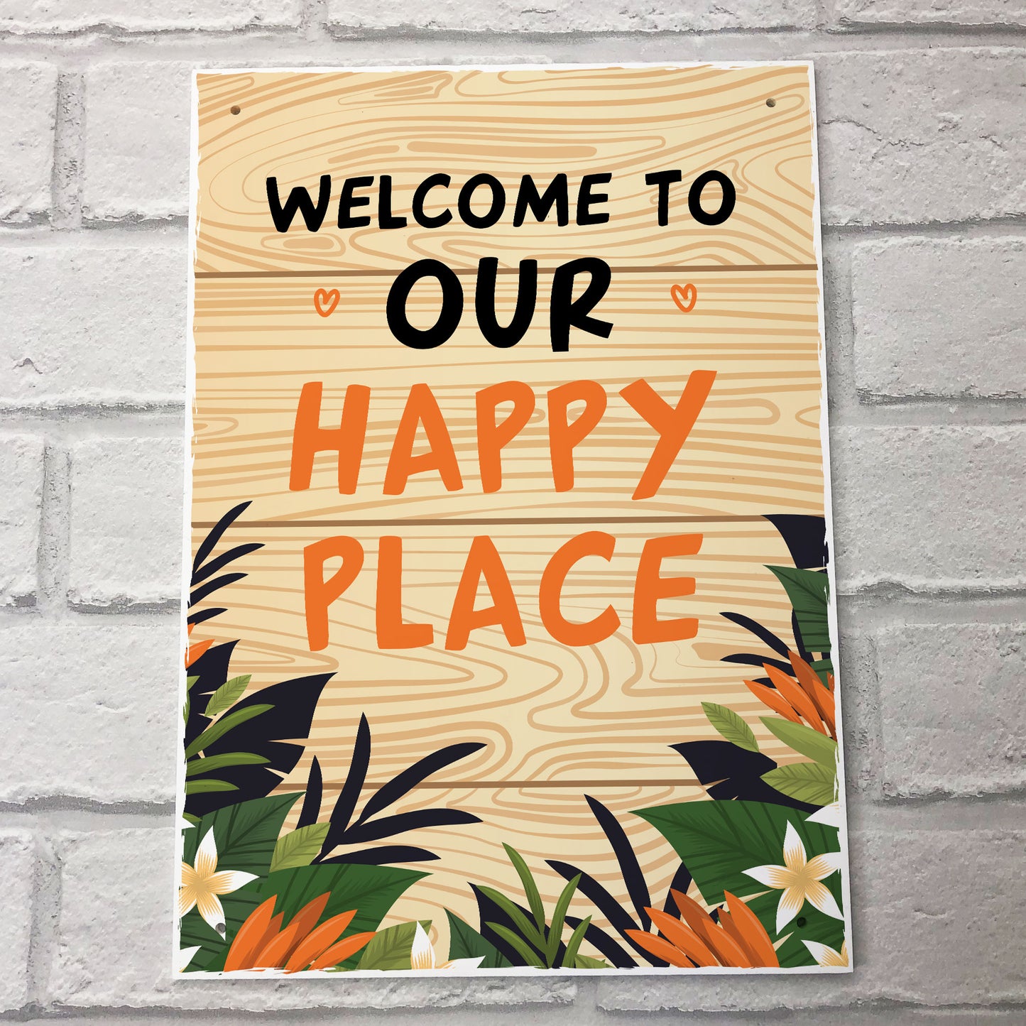 OUR HAPPY PLACE Sign For Garden Summerhouse Shed Friendship Gift