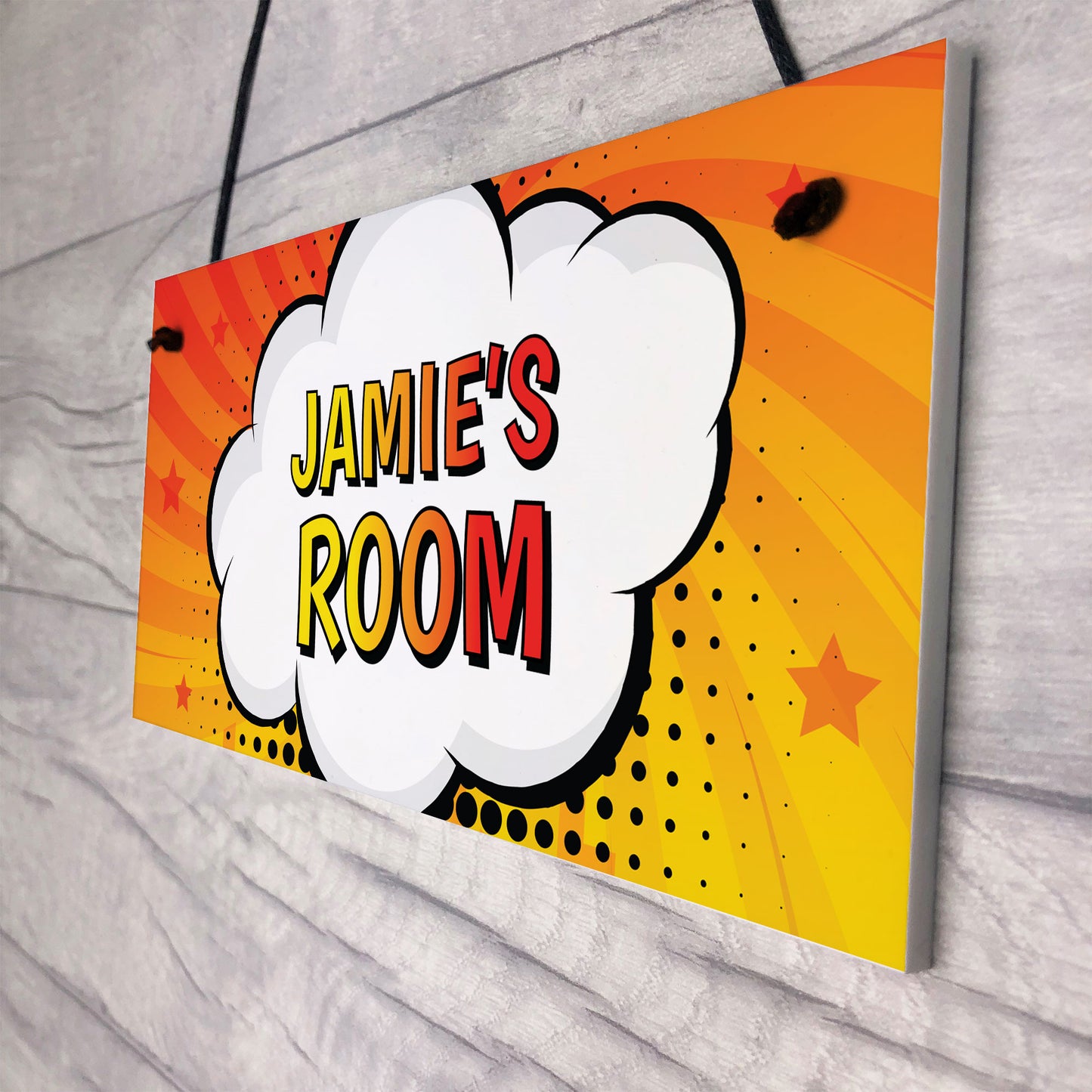 Superhero Personalised Door Sign Plaque Kids Bedroom Gift Boys