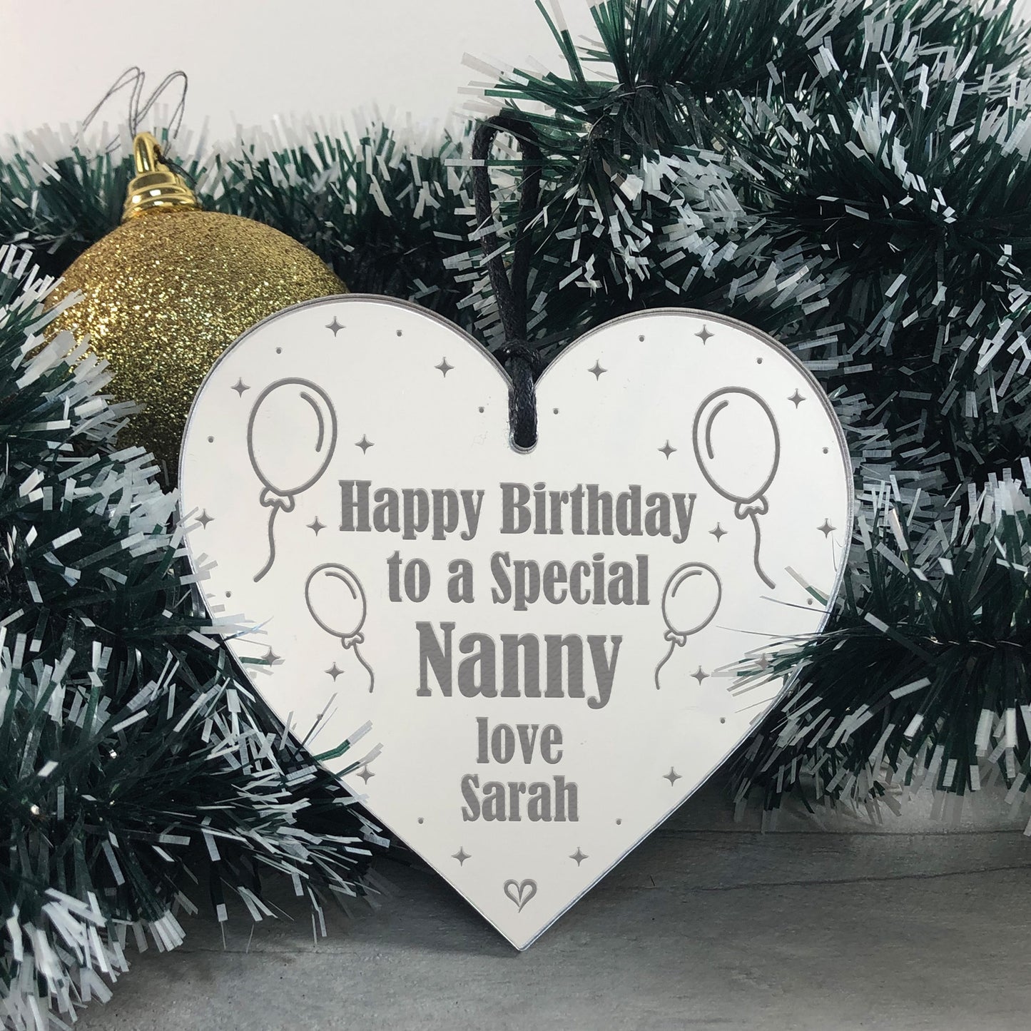 Birthday Gift For Nanny Personalised Engraved Heart Gift