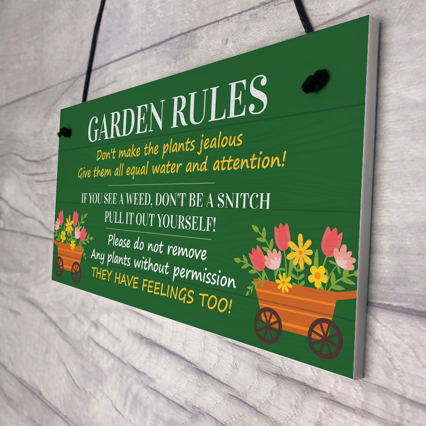 Garden Rules Funny Sign Outdoor Decor For Garden Shed Summer