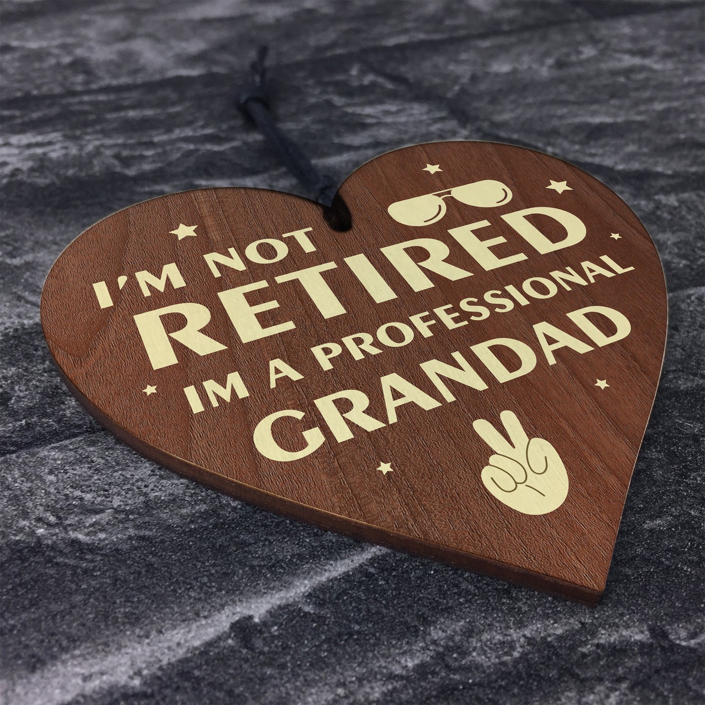 Funny Gift For Grandad Birthday Fathers Day Wood Heart Dad Gift
