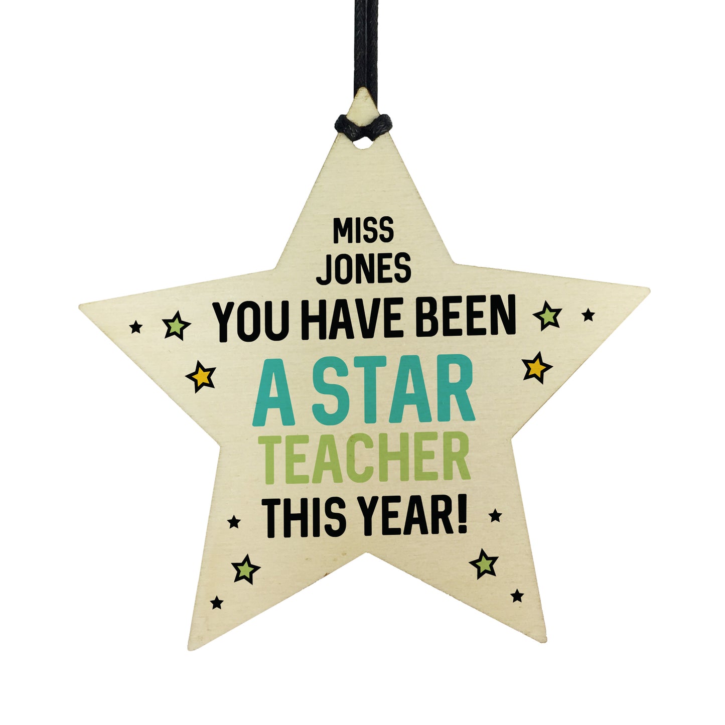 Teacher Gifts Wooden Star Plaque Personalised Thank You Gift