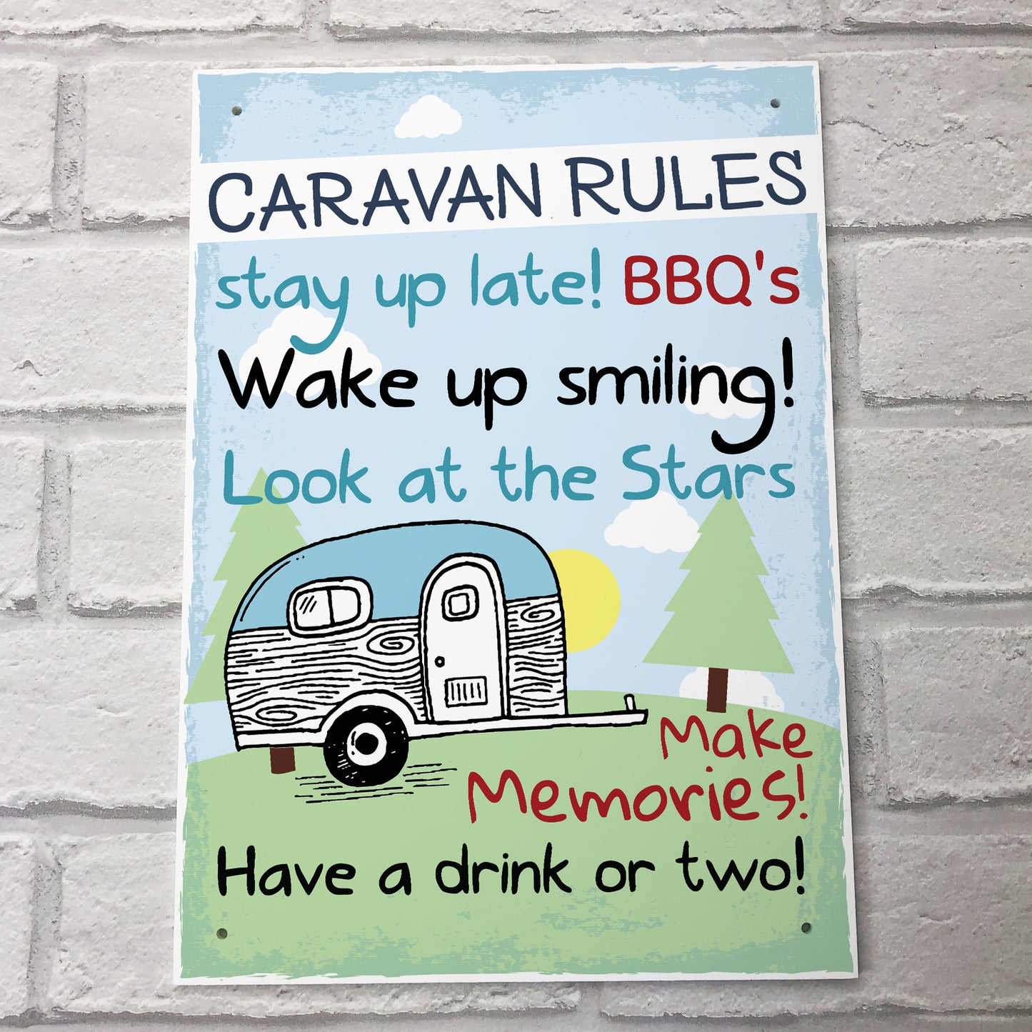 Caravan MotorHome Rules Novelty Gift Plaque Garden Sign