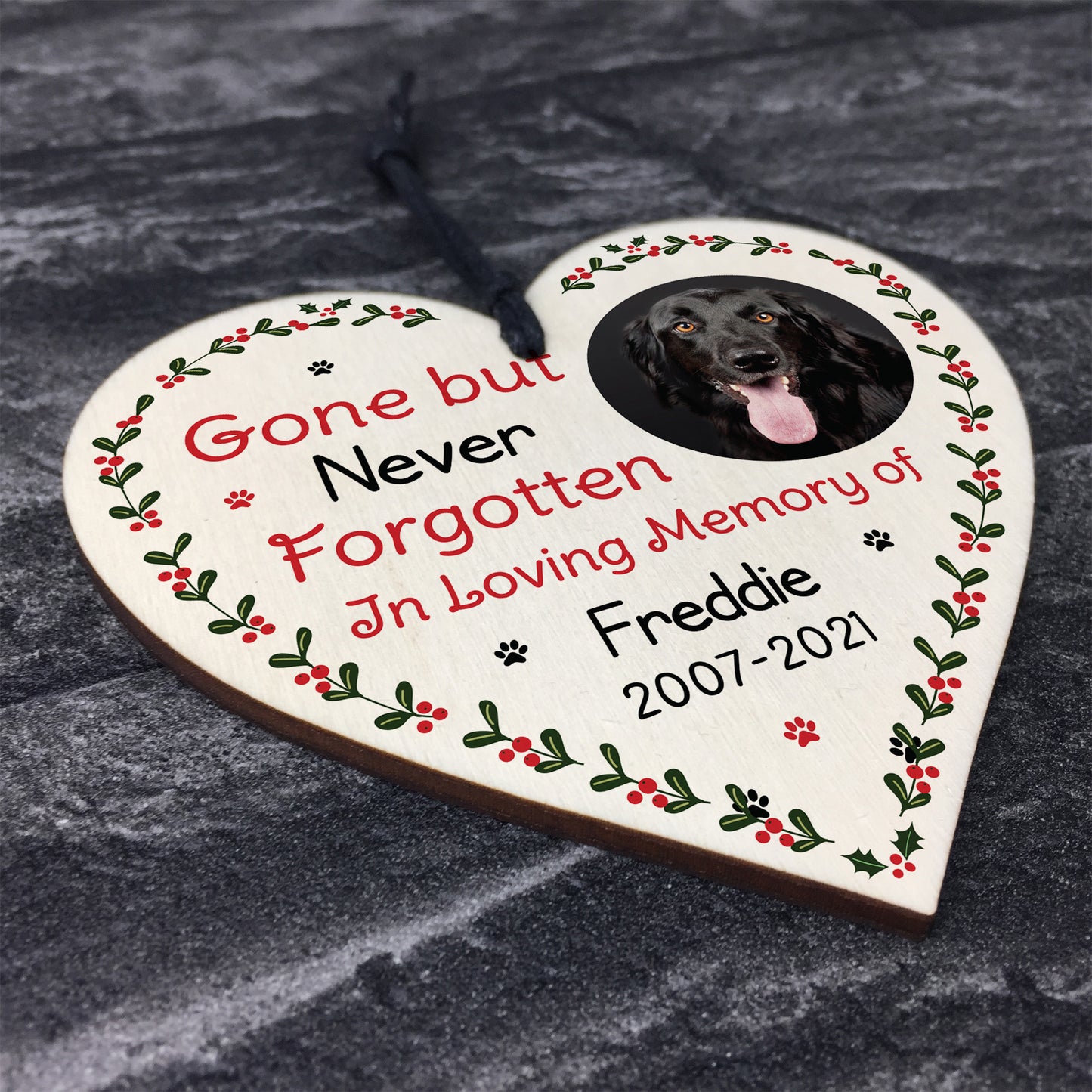 Special Memorial Gift For Dog Pet Wood Heart Personalised