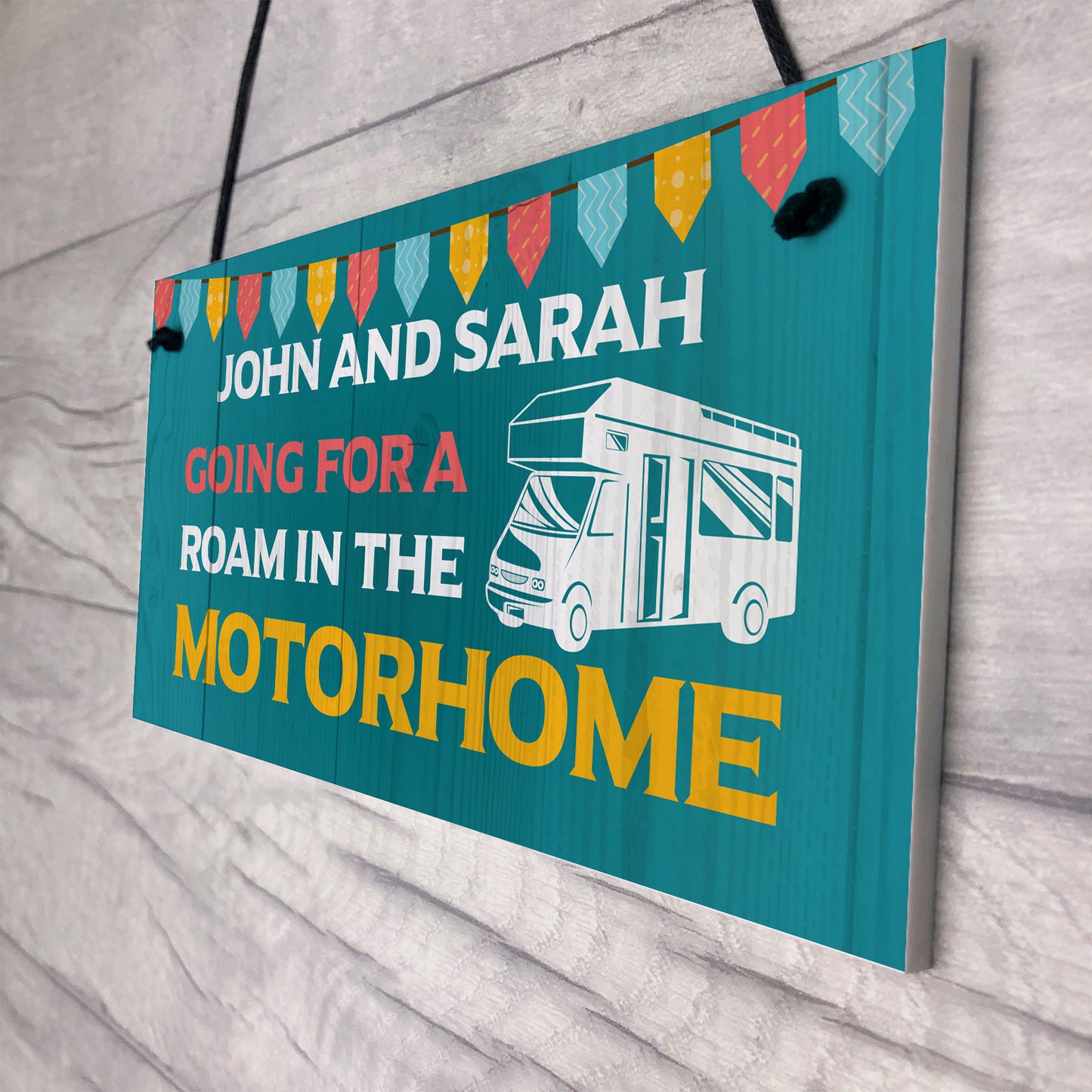 Motorhome Personalised Hanging Sign Novelty Decor Signs