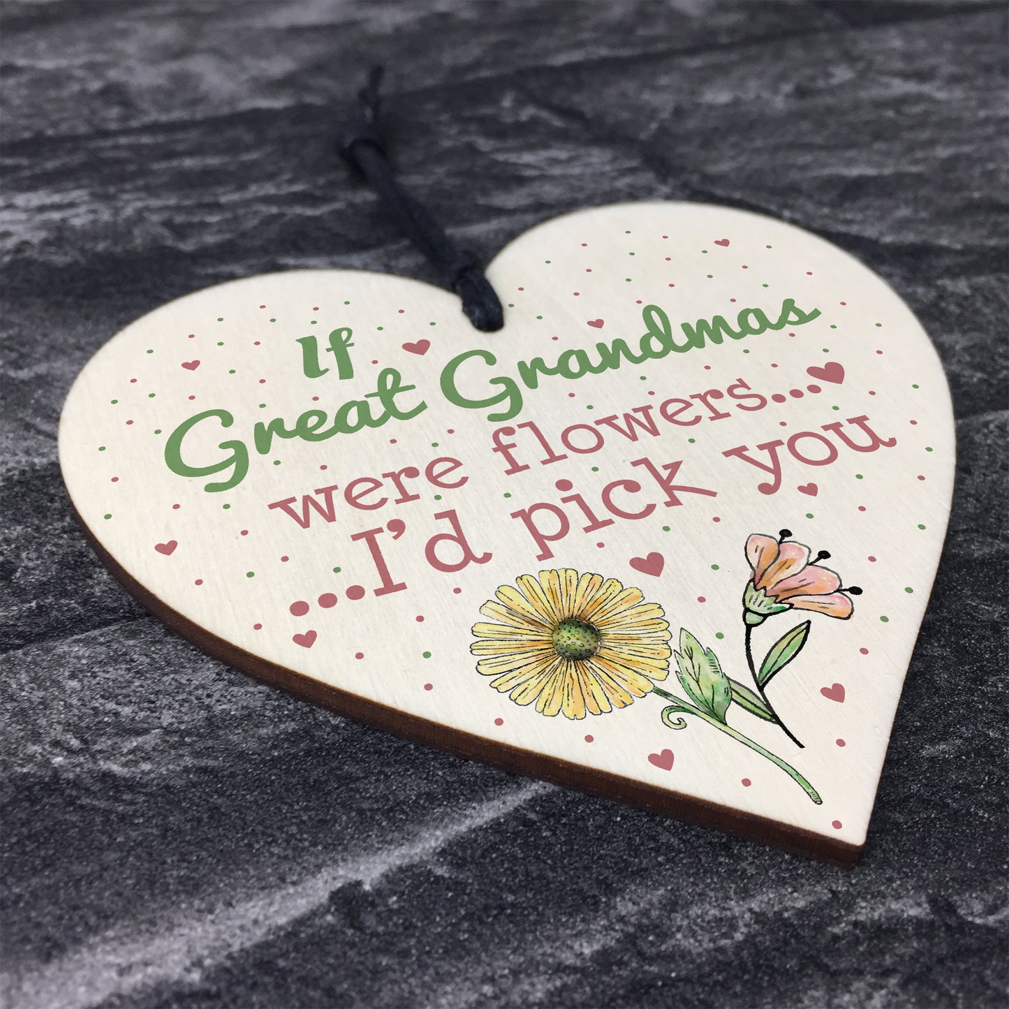 Great Grandma Birthday Gifts Hanging Wooden Heart Christmas Gift