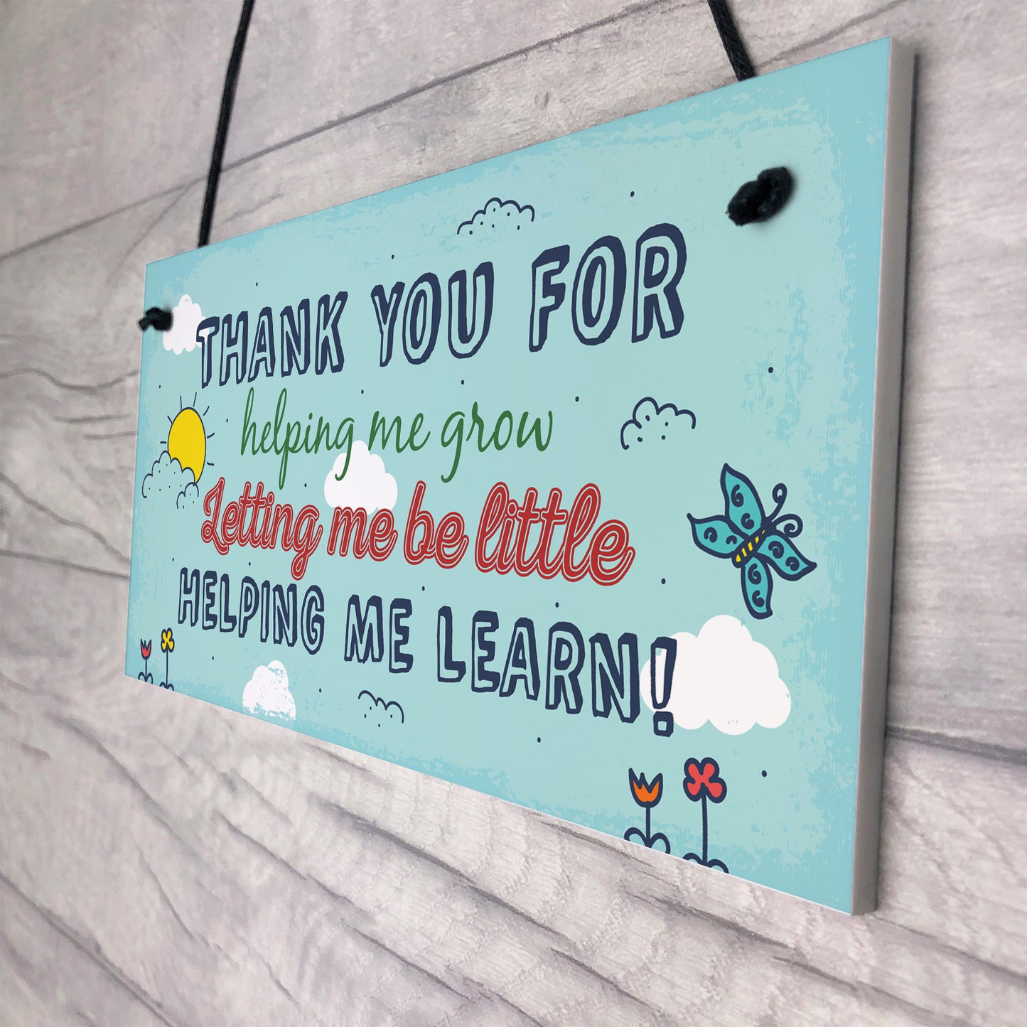 Nursery Teacher Preschool THANK YOU Gift Hanging Sign Plaque