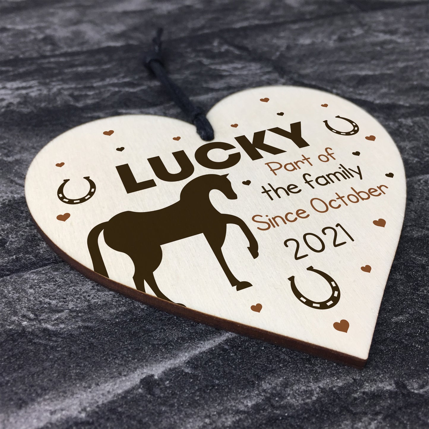 Personalised Horse Gift Wood Heart Horse Lover Gift Stable Sign