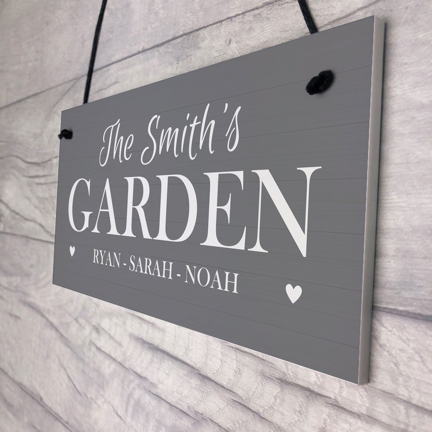 Grey Garden Signs And Plaques Hanging Door Sign Personalised