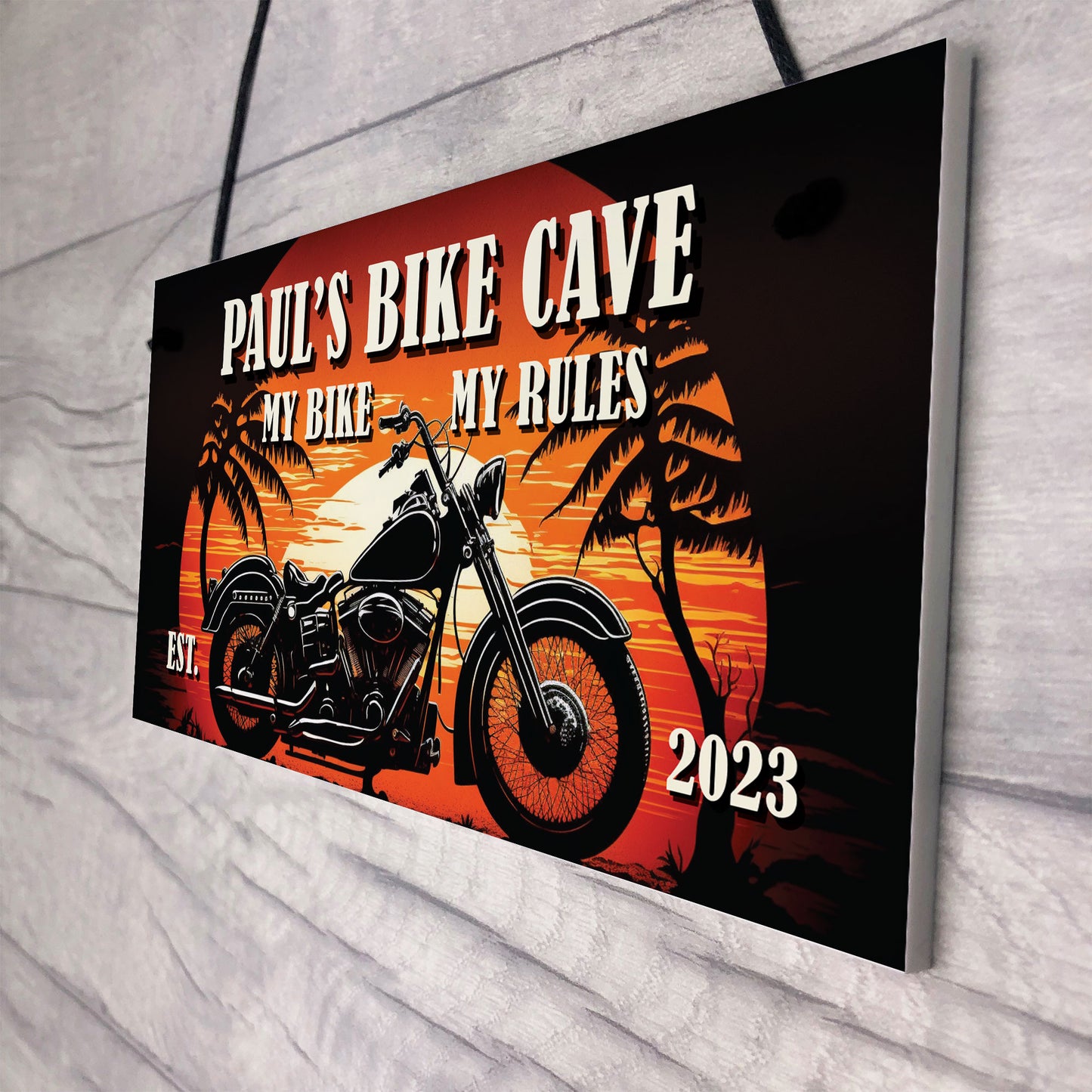 PERSONALISED Biker Man Cave Sign Motorcycle Motorbike Garage