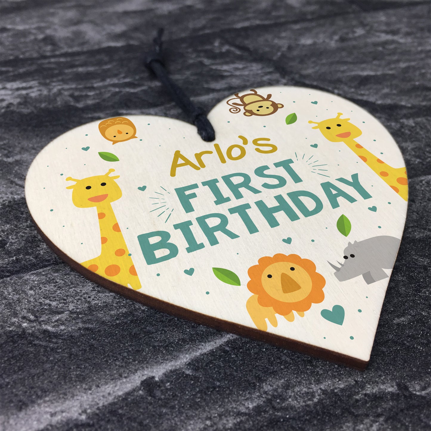Personalised 1st Birthday Gift For Daughter Son Wooden Heart