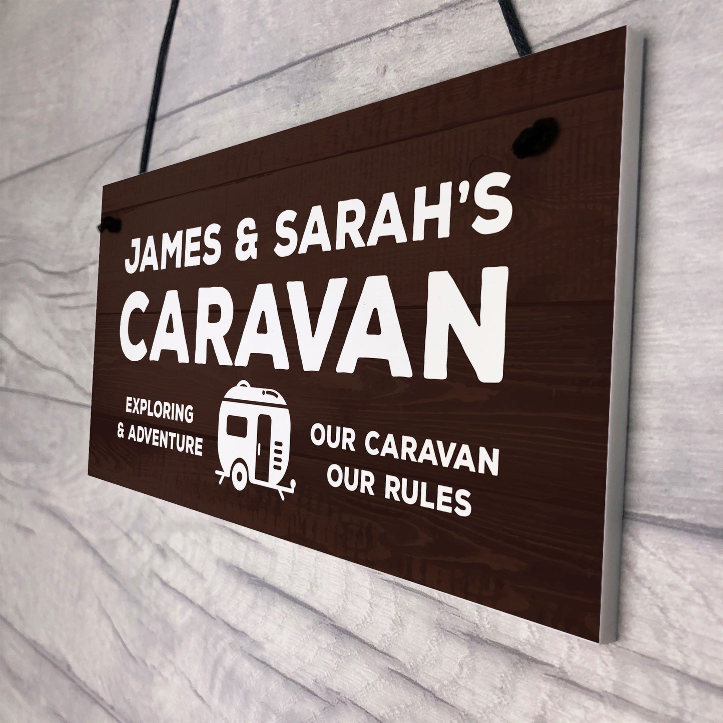 Personalised Caravan Sign Hanging Door Wall Plaque Campervan