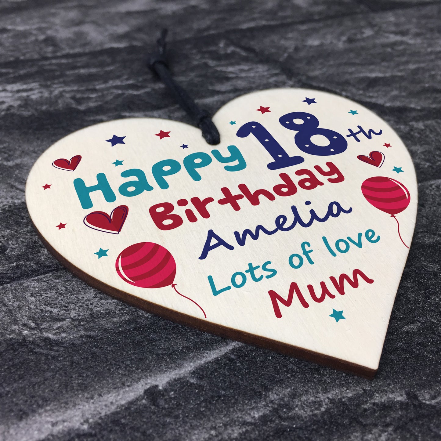 PERSONALISED 18th Birthday Gift For Daughter Son Wood Heart