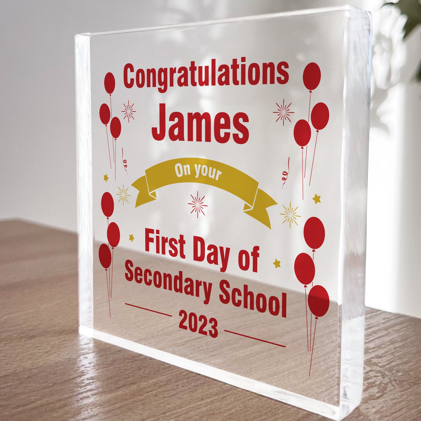 Good Luck First Day Of Secondary School Personalised Block