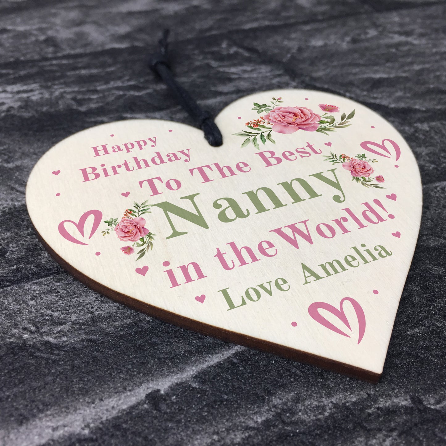 Happy Birthday Nanny Gift Hanging Sign For Birthday Personalised