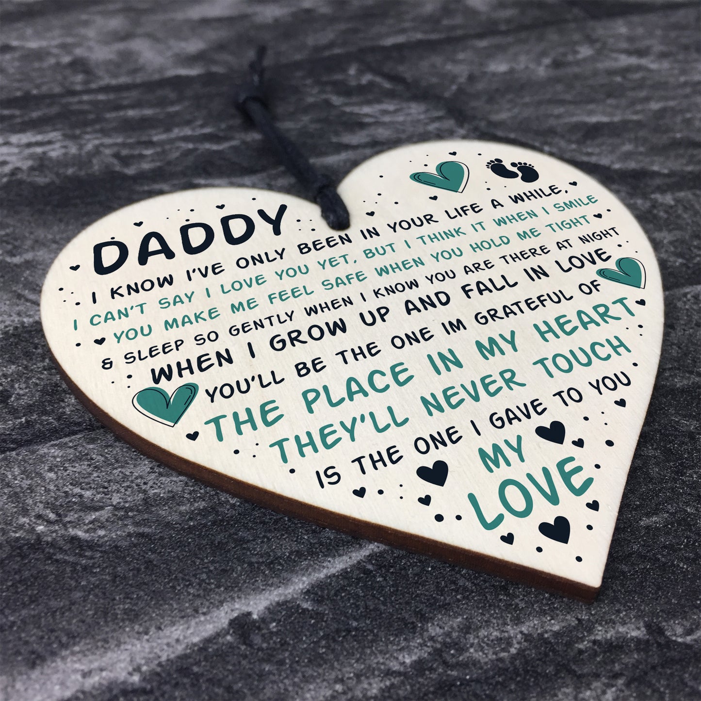 Fathers Day Gift For New Daddy Wooden Heart Daddy To Be Gift