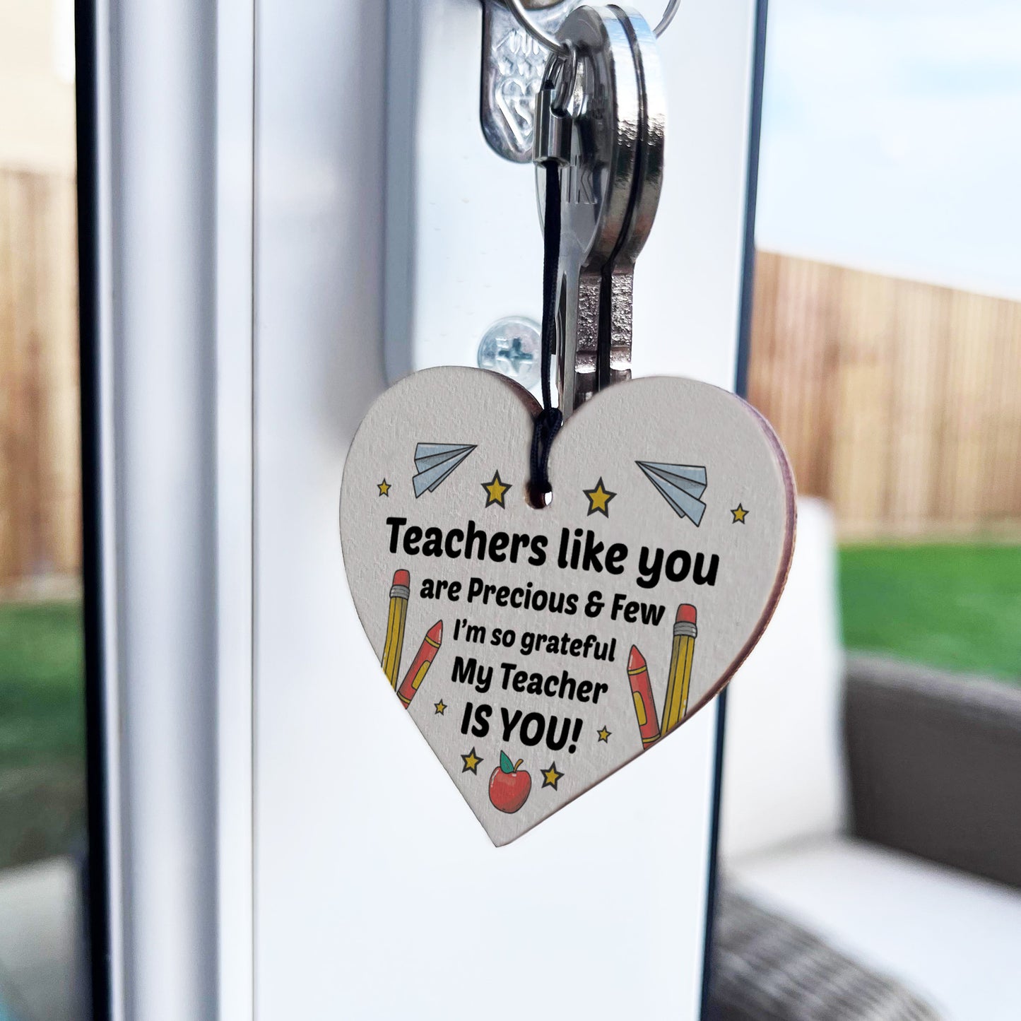 Teacher Thank You Wooden Keyring Appreciation Teacher Leaving